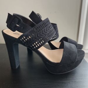 Brash Black Velvet Heels
